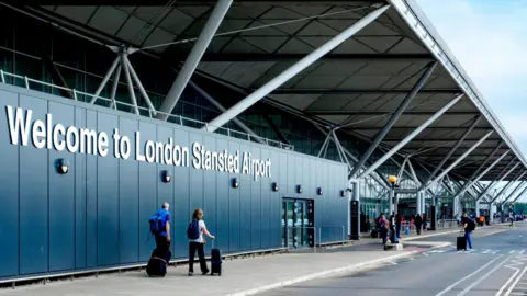 Getty Images Stansted Airport entrance.