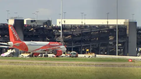 easyJet aircraft on ground at Luton airport