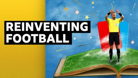 A "reinventing football" graphic