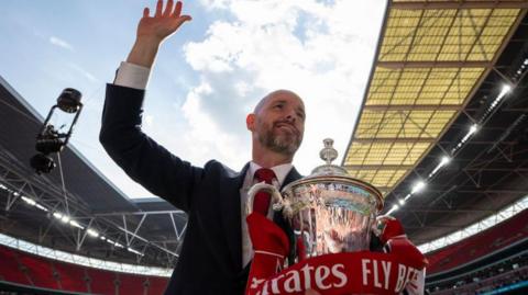 Erik ten Hag with the FA Cup