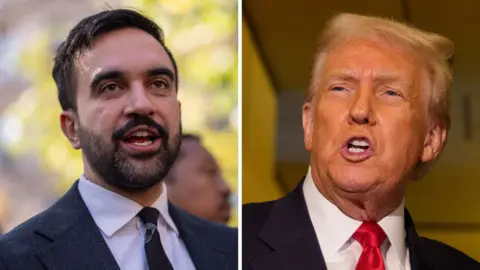 Mamdani (left) and Trump (right) are pictured.