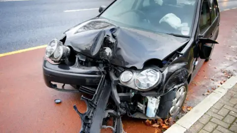 A stock image of car after a crash