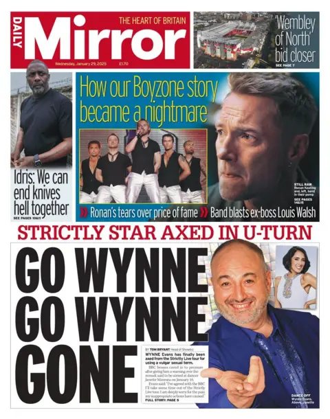 Daily Mirror front page 29 January 2025