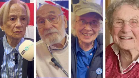 Composite image of four elderly people