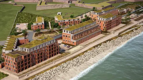 Portsmouth City Council CGI plans of flats at Fraser Range