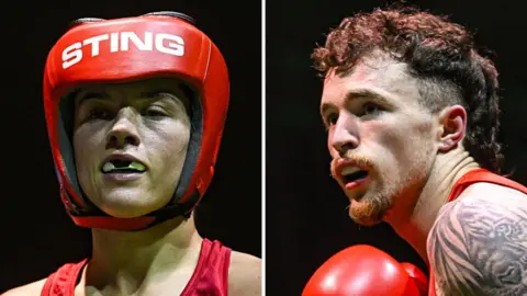 Irish boxers Daina Moorehouse and Dean Clancy