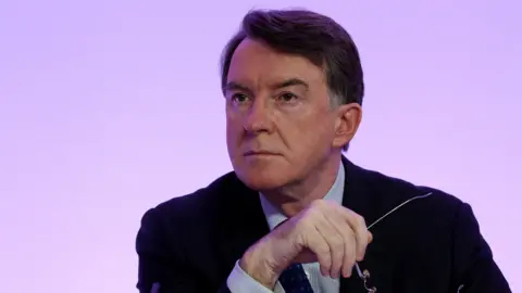 Business Secretary Lord Mandelson waits to speak during the Labour party's first press conference of the election campaign in Westminster on April 8, 2010