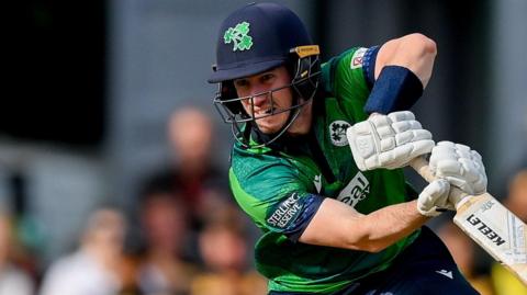 George Dockrell bats against India in a T20 contest in Dublin last summer