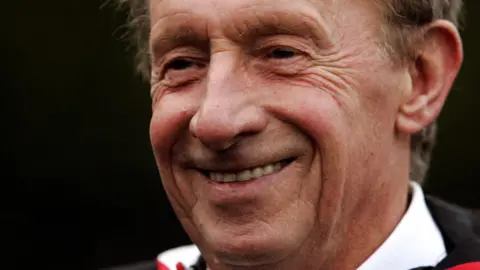PA Media Close-up of Denis Law in 2005 when he received an honorary degree