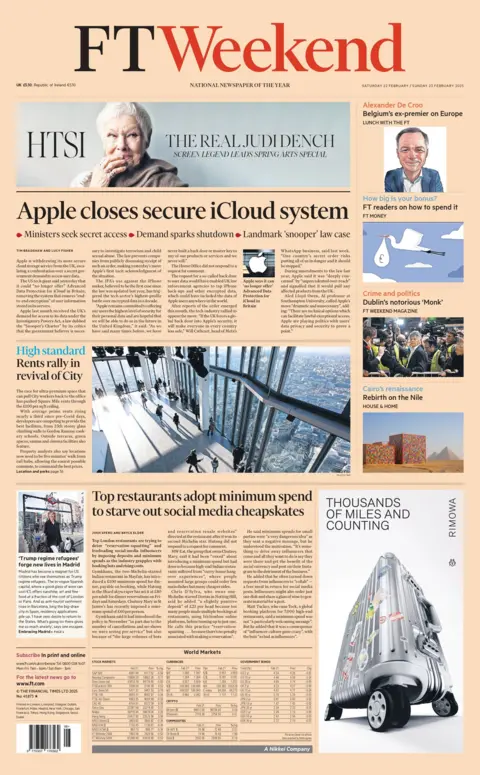 Financial Times front page 