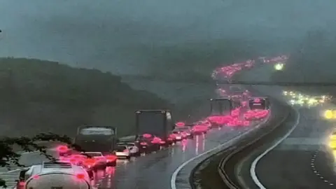 Traffic Scotland jammed road