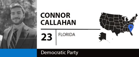 图片显示佛罗里达州选民康纳·卡拉汉
