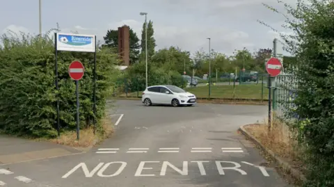 Google The entrance to the Riverside Football Ground off Braunstone Lane East