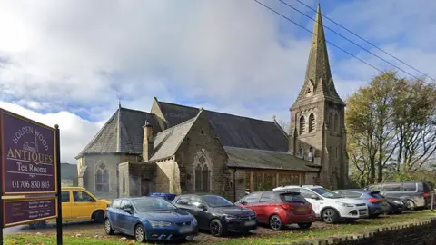 Google St Stephen's Church on Grane Road Haslingden where Holden Wood Antiques is now based on a sunny day.