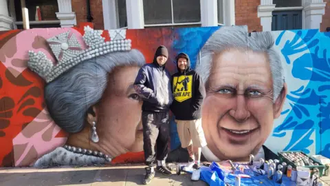 Northampton Town Council Liam Freeman and Mez White (left to right) of Spraycatz 