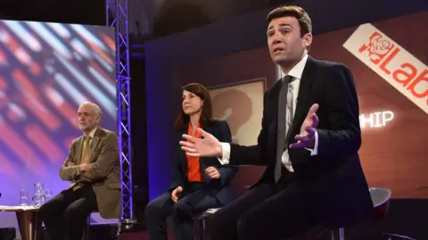 Jeremy Corbyn, Liz Kendall and Andy Burnham during the 2015 Labour leadership election debate