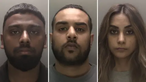 Ameer Jamal, Sanaf Gulammustafa and Natasha Akhtar mugshots