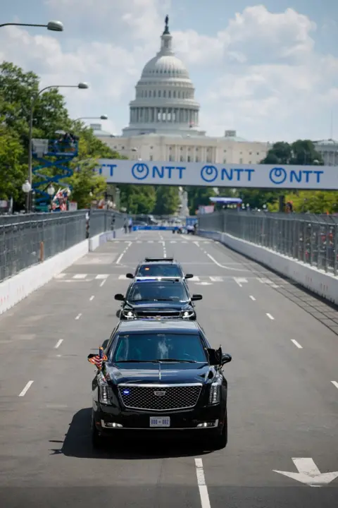 Reuters The Beast rolls down the streets of Washington DC