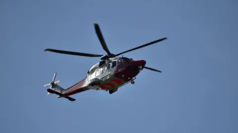 A coastguard helicopter