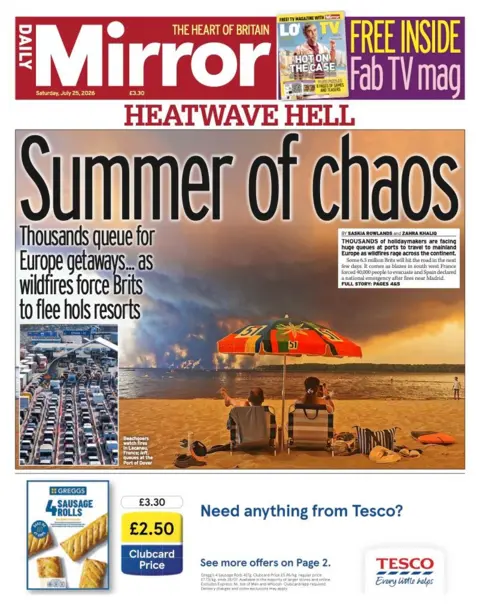 The headline on the front page of the Daily Mirror reads: "Summer of chaos."