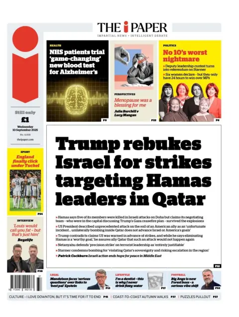  "Trump rebukes Israel for strikes targeting Hamas leaders in Qatar".