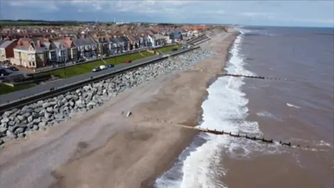 BBC Drone image of the South Holderness coastline.