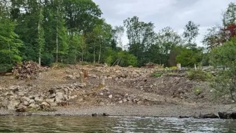 Shoreline at Windermere after the trees were cut down