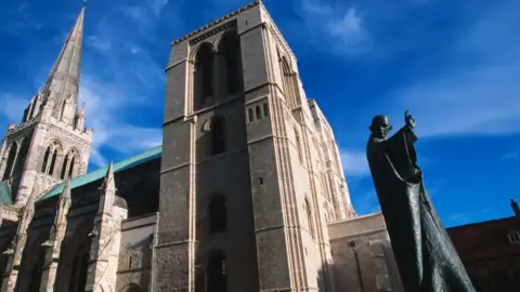 Getty Images An exterior shot of Chichester Cathedral in the sunshine