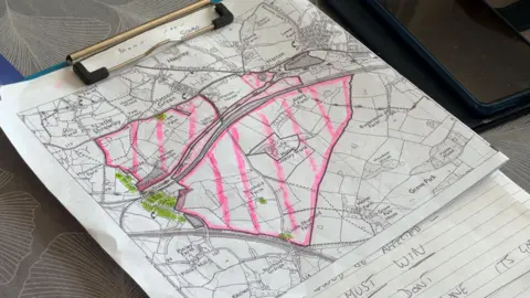 BBC News A map of the proposed development