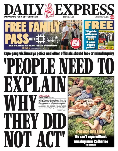 Daily Express'in ön sayfasındaki manşet şöyle: 