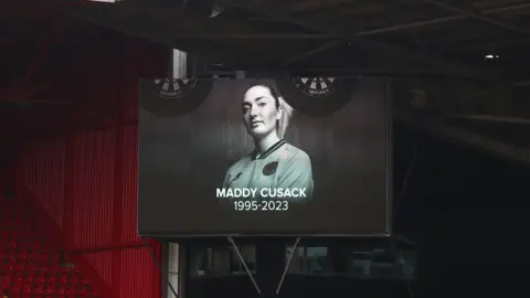 PA Media Big screen paying tribute to Maddy Cusack