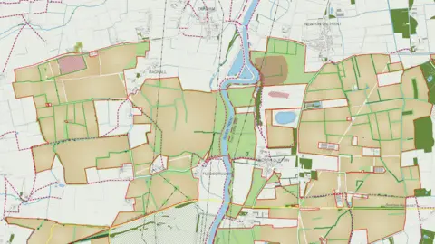 PS Renewables/Ørsted A map showing the area to be covered by the proposed solar farm