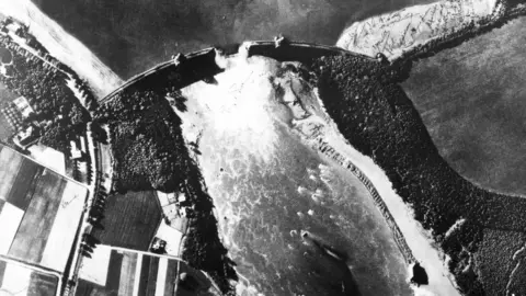 MOD Aerial reconnaissance showing breached Mohne dam
