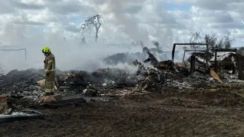 Nottinghamshire Fire and Rescue Service Fire at Hathernware industrial estate