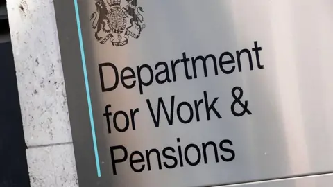 A logo reading Department for Work & Pensions