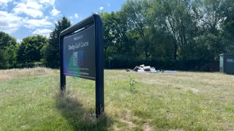 Rubbish left at the entrance to Derby Golf Course in Sinfin
