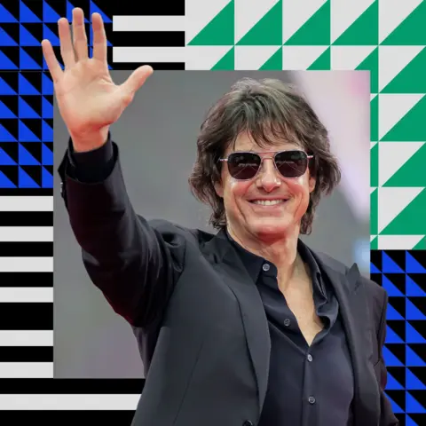 Getty Images A picture of Tom Cruise in a dark suit and sunglasses
