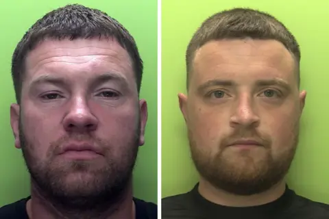 Nottinghamshire Police Mugshots of Paul Dixon and Tony Campion after they were sentenced