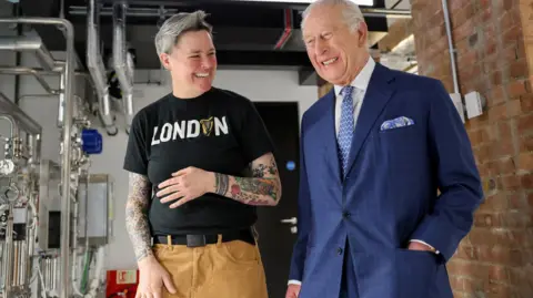 Reuters The King was shown around the microbrewery in London's West End