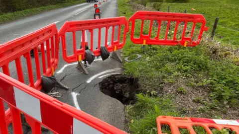 A sinkhole on the B3134 