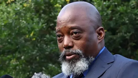 Joseph Kabila addressing media in an earlier interview 