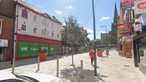 GV of the Briddgegate area of Rotheram on a sunny day