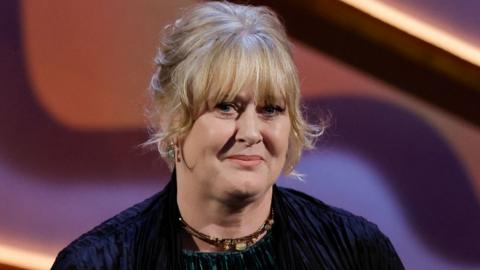 Sarah Lancashire accepts the Leading Actress Award for 'Happy Valley' onstage during the 2024 BAFTA Television Awards with P&O Cruises at The Royal Festival Hall on May 12, 2024 in London, England.