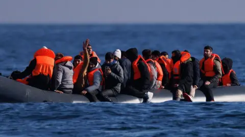 Getty Images Small boat crossing the Channel