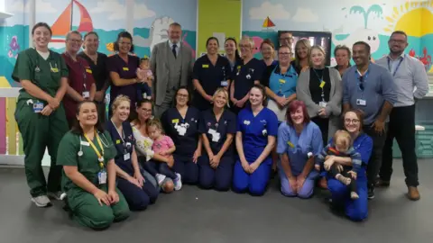 University Hospitals Sussex NHS Foundation Trust Hugh Bonneville and staff at St Richard’s Hospital in Chichester 