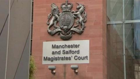 Sign saying Manchester and Salford Magistrates' Court