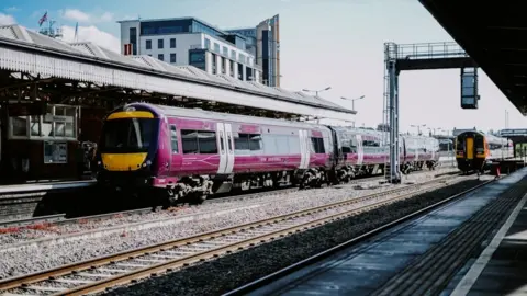 EMR A local service East Midlands Railway train at Nottingham station