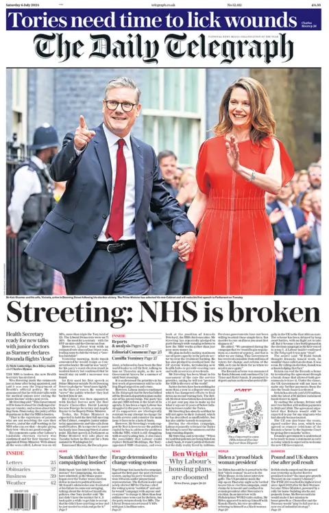 Front page of the Daily Telegraph