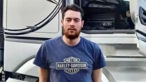 North Yorkshire Police Gregory Newcombe wearing a blue Harley-Davidson T-shirt