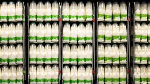 Milk in a supermarket